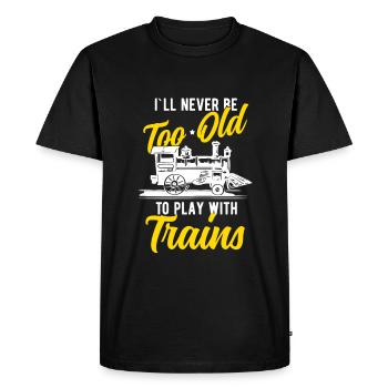 Train trains train modèle - T-shirt Premium bio Homme - noir - Devant - Nico (187cm)