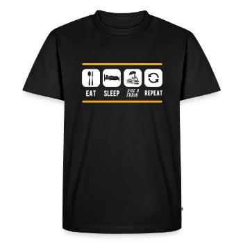 Train trains train modèle - T-shirt Premium bio Homme - noir - Devant - Nico (187cm)