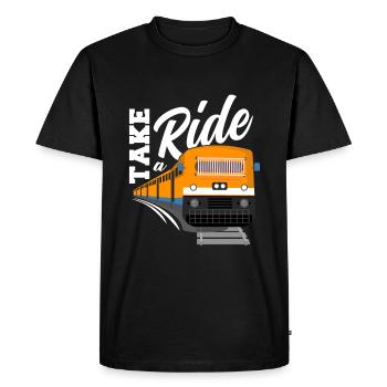 Train trains train modèle - T-shirt Premium bio Homme - noir - Devant - Nico (187cm)