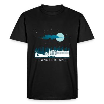 Amsterdam - T-shirt Premium bio Homme - noir - Devant - Nico (187cm)