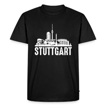 Stuttgart - Men's Premium Organic T-Shirt - black - Front - Nico (187cm)