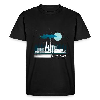 Stuttgart - Men's Premium Organic T-Shirt - black - Front - Nico (187cm)