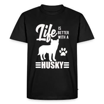 chien de traîneau - T-shirt Premium bio Homme - noir - Devant - Nico (187cm)