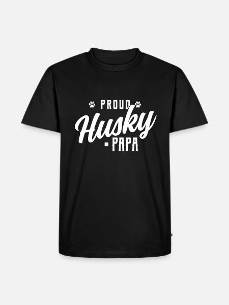 Husky - Männer Premium Bio T-Shirt - Schwarz