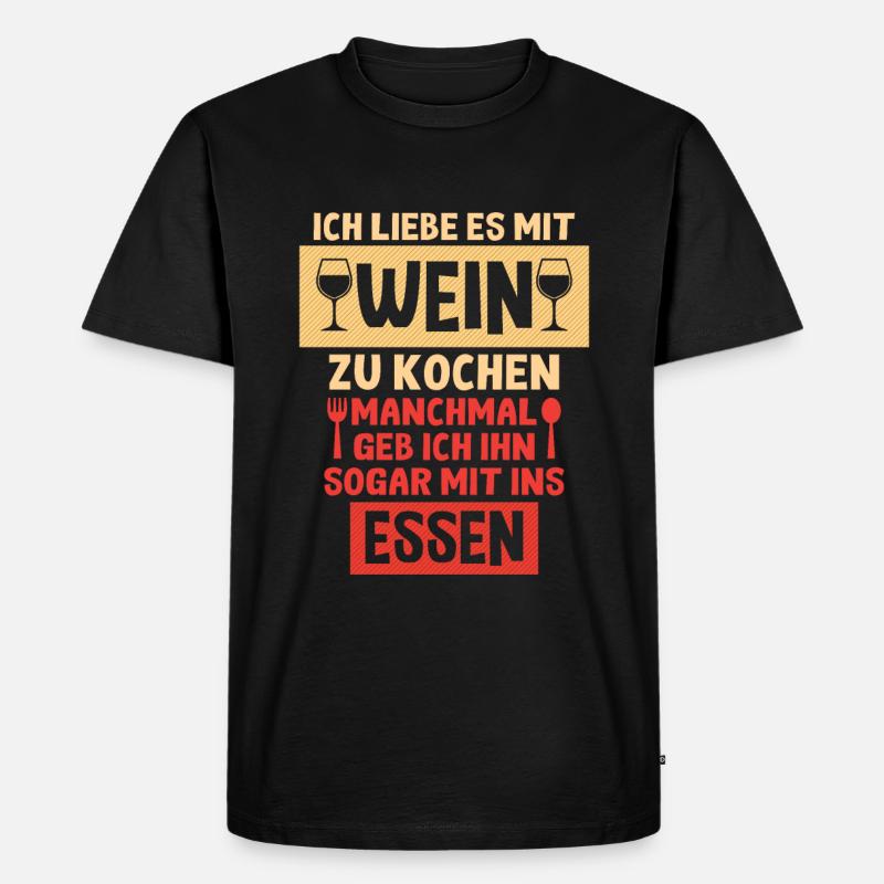 Wein - Männer Premium Bio T-Shirt - Schwarz