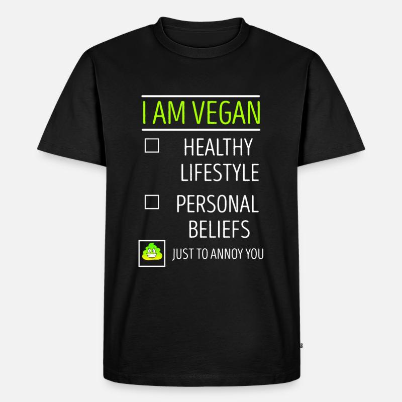 Vegan - Männer Premium Bio T-Shirt - Schwarz