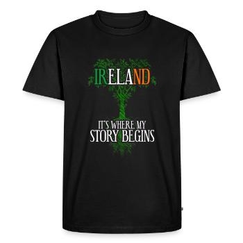 Irlande - T-shirt Premium bio Homme - noir - Devant - Nico (187cm)