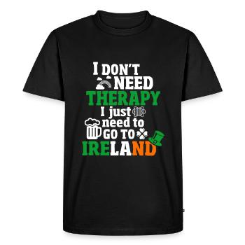 Drapeaux de l'Irlande Sant Patricks Day Funny Uralub Irl - T-shirt Premium bio Homme - noir - Devant - Nico (187cm)