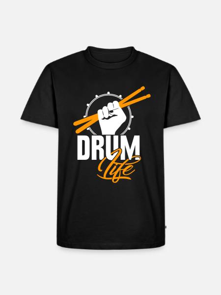 drums - Mannen Premium Bio T-shirt - zwart