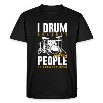 Drums drummer drummer gift - Men's Premium Organic T-Shirt - black - Front - Nico (187cm)