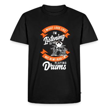 Drums drummer drummer gift - Men's Premium Organic T-Shirt - black - Front - Nico (187cm)
