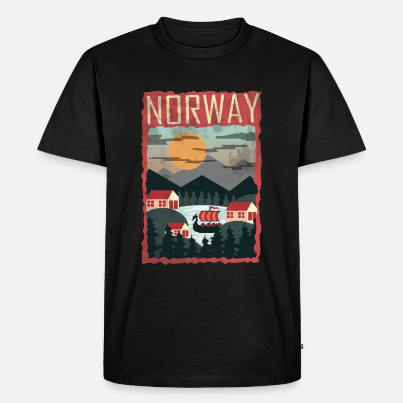 Norwegen - Männer Premium Bio T-Shirt - Schwarz