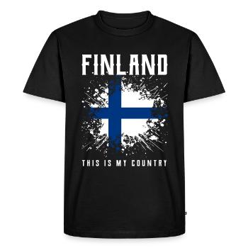 Finlande - T-shirt Premium bio Homme - noir - Devant - Nico (187cm)