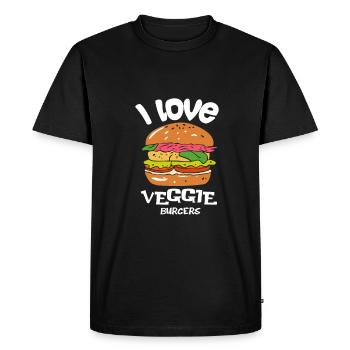Veggie burger brocoli vegan - T-shirt Premium bio Homme - noir - Devant - Nico (187cm)