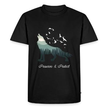 Loup - T-shirt Premium bio Homme - noir - Devant - Nico (187cm)