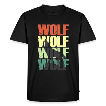 Wolf Wolf Wolf Pack Gift - T-shirt Premium bio Homme - noir - Devant - Nico (187cm)