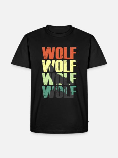 Wolf Wlfe Wolfsrudel Geschenk - Männer Premium Bio T-Shirt - Schwarz