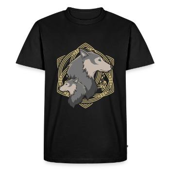 Wolf Wolf Wolf Pack Gift - T-shirt Premium bio Homme - noir - Devant - Nico (187cm)