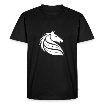 Horse horses cute riding gift - Men's Premium Organic T-Shirt - black - Front - Nico (187cm)