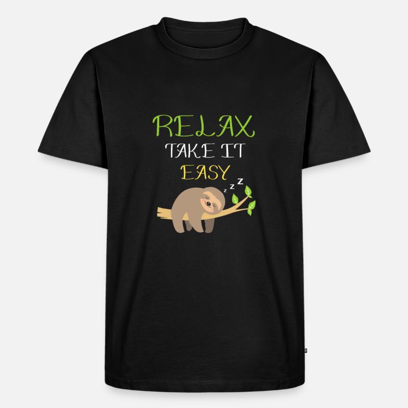 Faultier - Männer Premium Bio T-Shirt - Schwarz