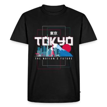 Japon - T-shirt Premium bio Homme - noir - Devant - Nico (187cm)