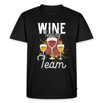 Du vin - T-shirt Premium bio Homme - noir - Devant - Nico (187cm)