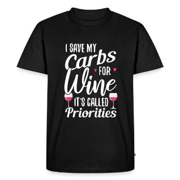 Du vin - T-shirt Premium bio Homme - noir - Devant - Nico (187cm)