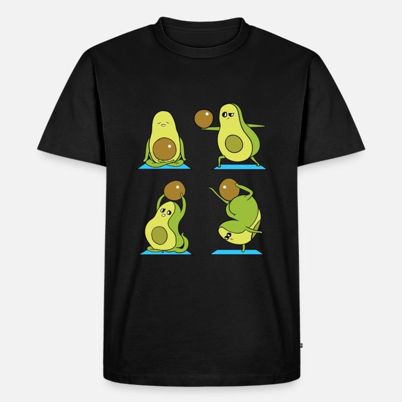 Avocado - Männer Premium Bio T-Shirt - Schwarz