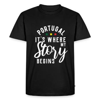 le Portugal - T-shirt Premium bio Homme - noir - Devant - Nico (187cm)