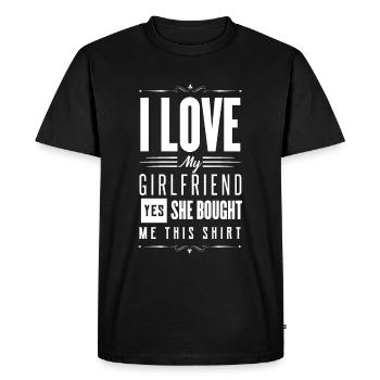 girlfriend - Men's Premium Organic T-Shirt - black - Front - Nico (187cm)