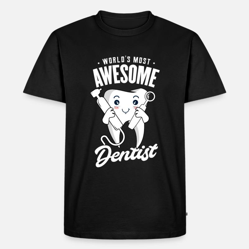 Zahnarzt - Männer Premium Bio T-Shirt - Schwarz