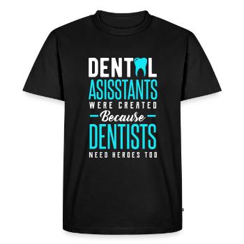 Assistant drôle de soins dentaires dentaires cadeau drôle - T-shirt Premium bio Homme - noir - Devant - Nico (187cm)