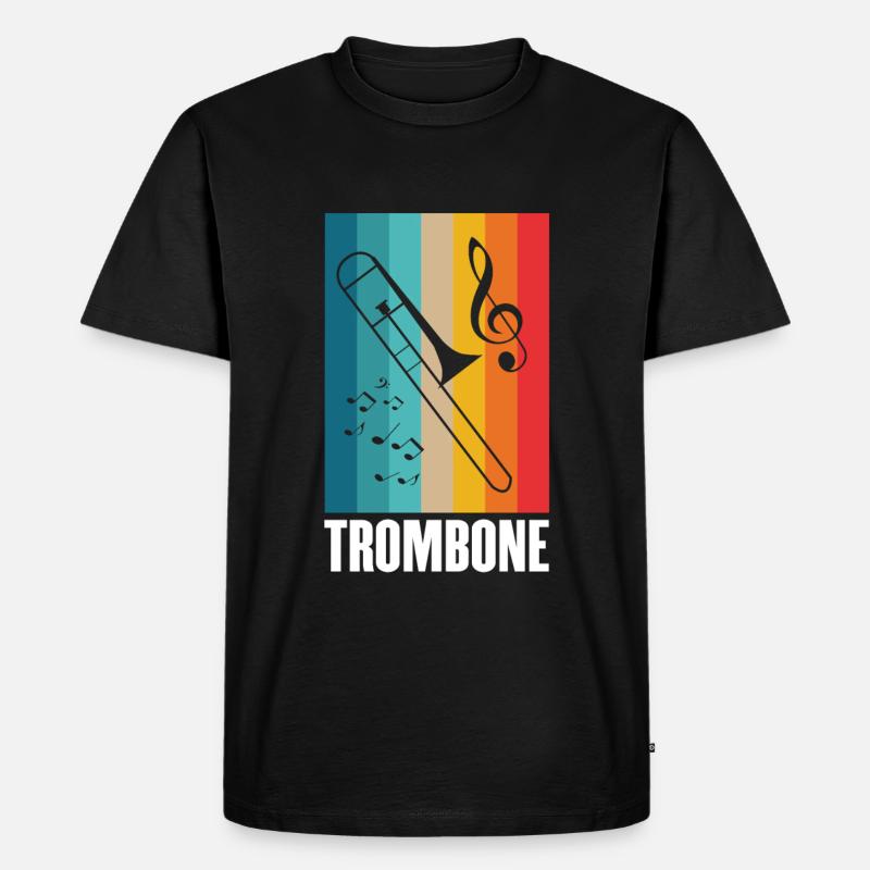 Posaune - Männer Premium Bio T-Shirt - Schwarz