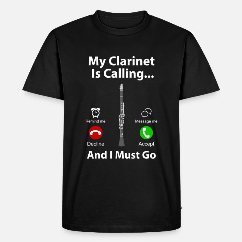 Klarinette - Männer Premium Bio T-Shirt - Schwarz