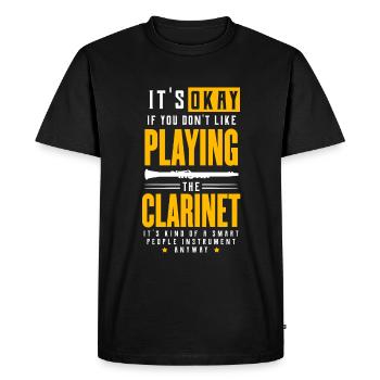 clarinet - Men's Premium Organic T-Shirt - black - Front - Nico (187cm)
