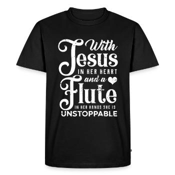 Flute - Men's Premium Organic T-Shirt - black - Front - Nico (187cm)