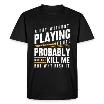 Flute - Men's Premium Organic T-Shirt - black - Front - Nico (187cm)