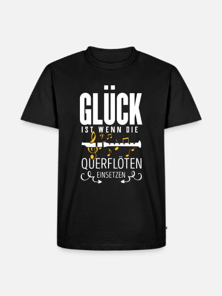 Querflöte - Männer Premium Bio T-Shirt - Schwarz