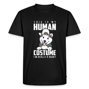 Husky - Men's Premium Organic T-Shirt - black - Front - Nico (187cm)