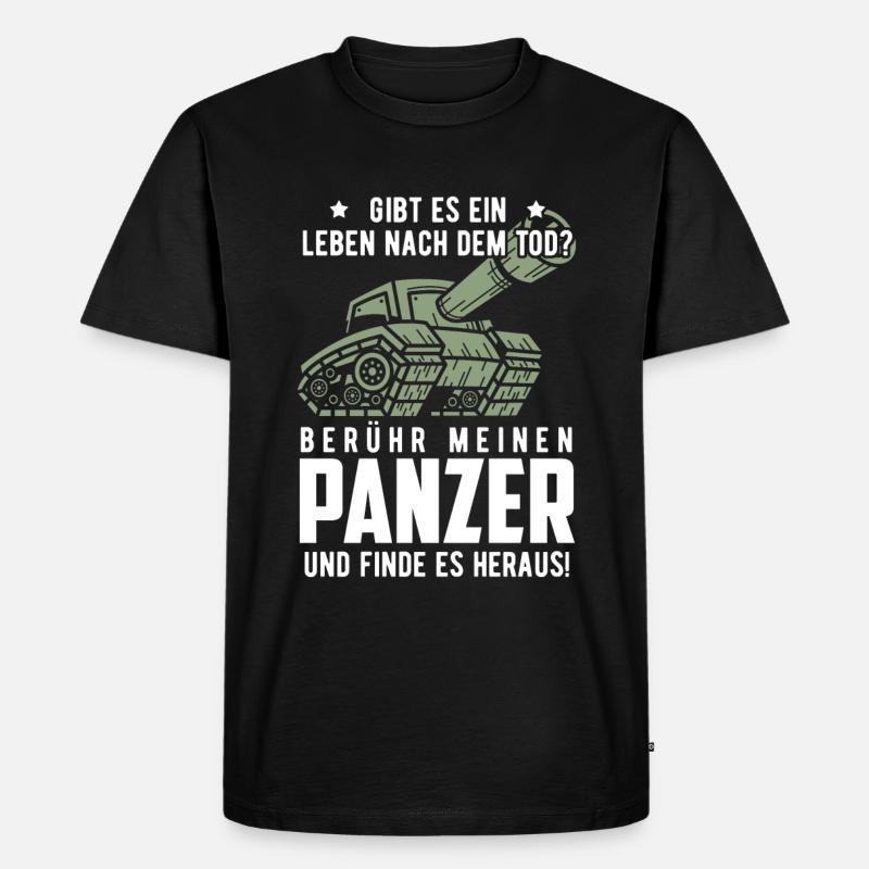 Panzer - Männer Premium Bio T-Shirt - Schwarz