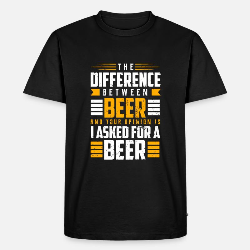 Bier - Männer Premium Bio T-Shirt - Schwarz