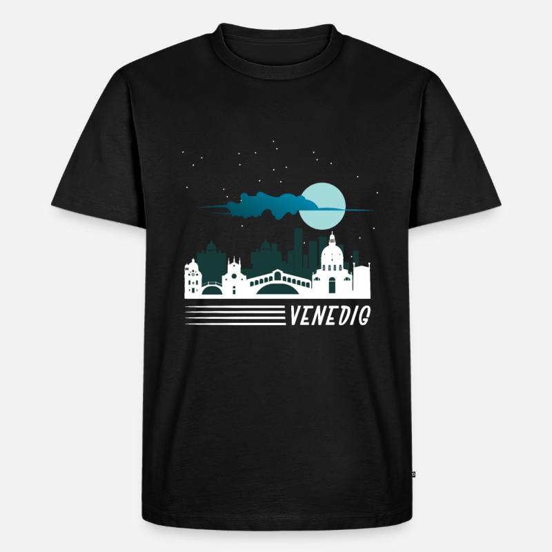 Venedig - Männer Premium Bio T-Shirt - Schwarz