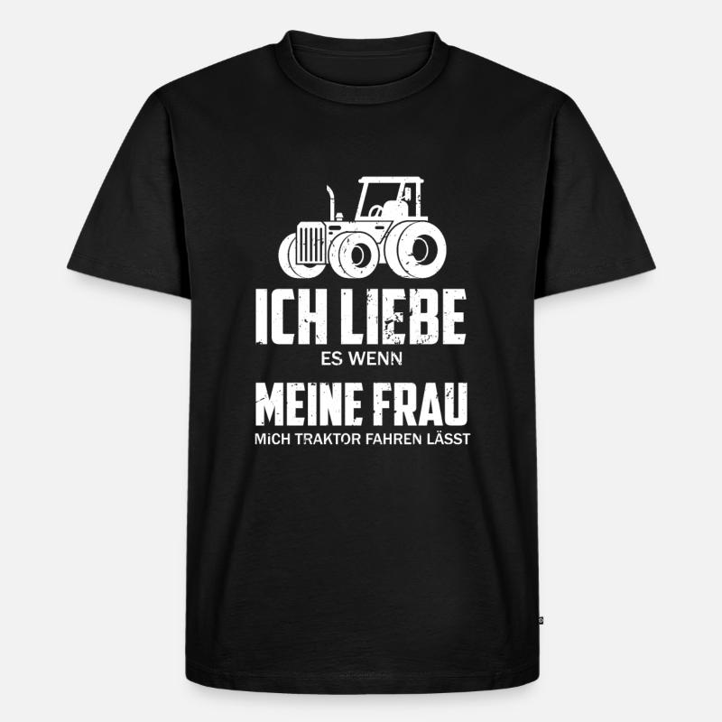 Traktor - Männer Premium Bio T-Shirt - Schwarz