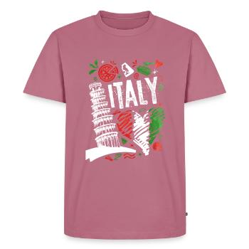 Italy - Men's Premium Organic T-Shirt - mauve - Front - Nico (187cm)