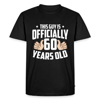 60th birthday - Men's Premium Organic T-Shirt - black - Front - Nico (187cm)