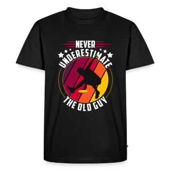 Frisbee - T-shirt Premium bio Homme - noir - Devant - Nico (187cm)