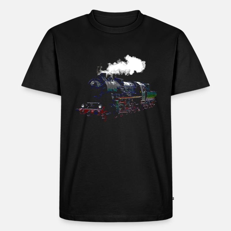 Züge - Männer Premium Bio T-Shirt - Schwarz