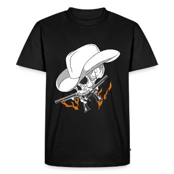 cow-boy - T-shirt Premium bio Homme - noir - Devant - Nico (187cm)
