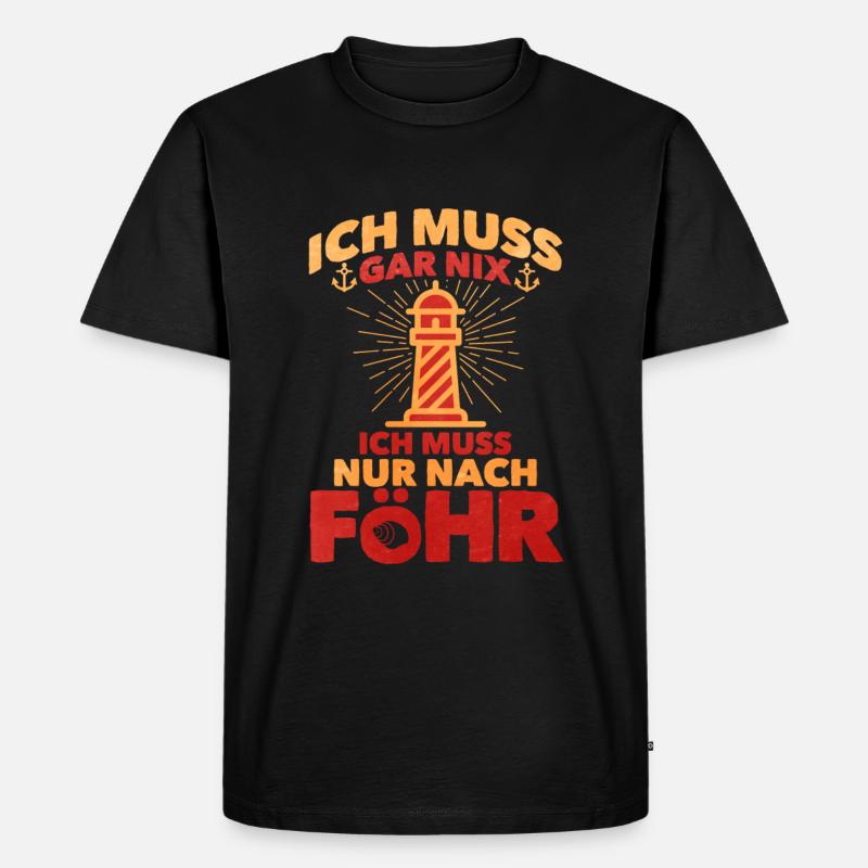 Föhr - Männer Premium Bio T-Shirt - Schwarz
