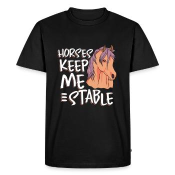 Cheval - T-shirt Premium bio Homme - noir - Devant - Nico (187cm)